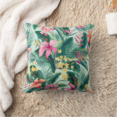 熱帯ハイビスカス：フローラシームレスパターン クッション (ブランケット)
