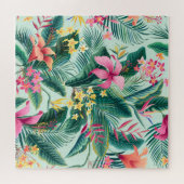 熱帯ハイビスカス:フローラシームレスパターン ジグソーパズル (横)