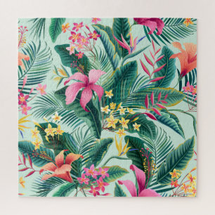 熱帯ハイビスカス：フローラシームレスパターン ジグソーパズル