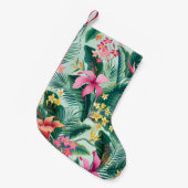 熱帯ハイビスカス：フローラシームレスパターン スモールクリスマスストッキング (正面 (吊り時))
