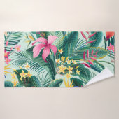 熱帯ハイビスカス：フローラシームレスパターン バスタオル (バスタオル)