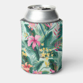 熱帯ハイビスカス：フローラシームレスパターン 缶クーラー (缶裏面)