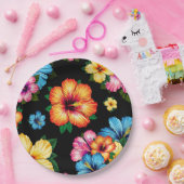 熱帯ハイビスカス ペーパープレート (パーティー)