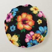 熱帯ハイビスカス ラウンドクッション (裏面)