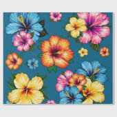 熱帯ハイビスカス ラッピングペーパー (フラット)