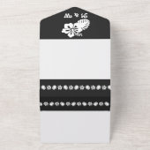 熱帯ハイビスカス(黒) オールインワン招待状 (外側)