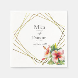 熱帯ハイビ結婚スカス スタンダードカクテルナプキン