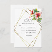 熱帯ハイビ結婚スカス 出欠カード (正面/裏面)