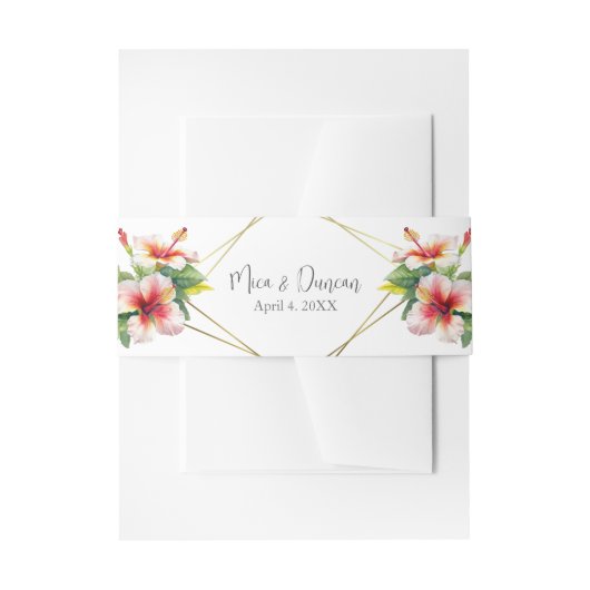 熱帯ハイビ結婚スカス 招待状ベリーバンド (正面例)