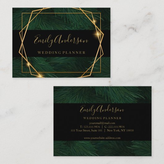 熱帯ハエレガントローカード金ゴールドと黒 名刺 (正面/裏面)