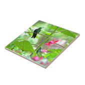 熱帯ハチドリおよび花 タイル (側面)