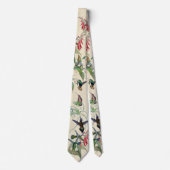 熱帯ハチドリの鳥の蘭の花のタイ ネクタイ (正面)