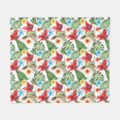 熱帯ハチドリ フリースブランケット (正面(横))