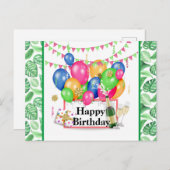熱帯ハッピーバースデーお祝い ポストカード (正面/裏面)