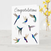 熱帯ハミングバードおめでとうカード カード (黄色い花)