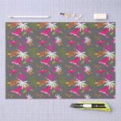 熱帯ハミングバードと花のパターン 薄葉紙 (クラフト)