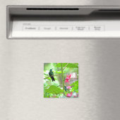 熱帯ハミングバードと花 マグネット (インサイチュ (食洗機))