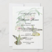 熱帯ハミングバードフローラブライダルカップルのシャワー 招待状 (裏面)