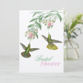 熱帯ハミングバードフローラブライダルカップルのシャワー 招待状 (スタンド正面)