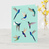 熱帯ハミングバード カード (黄色い花)