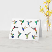 熱帯ハミングバード カード (黄色い花)