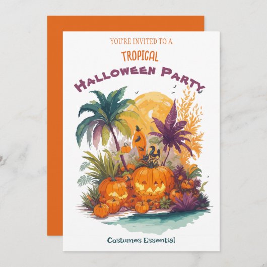 熱帯ハローウィンパーティ招待 セーブザデート (正面/裏面)