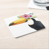 熱帯ハロー- Toucan スクエアペーパーコースター (アングル)