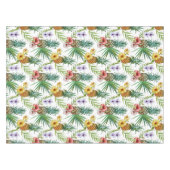 熱帯ハワイのテーマの水彩画のパイナップルパターン テーブルクロス (正面(横))