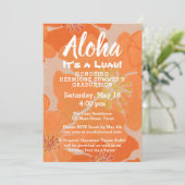 熱帯ハワイのルアウ(ハワイ式宴会)の卒業パーティーの招待 招待状 (スタンド正面)