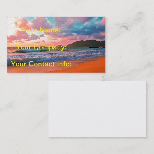 熱帯ハワイの日没 名刺 (正面/裏面)