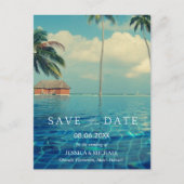 熱帯ハワイの目的地の結婚式の日程を保存 案内ポストカード (正面)