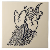 熱帯ハワイの種族のタロイモ植物のセラミックタイル タイル (正面)