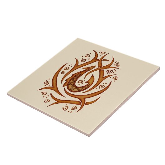 熱帯ハワイの種族の釣り針のセラミックタイル タイル (側面)