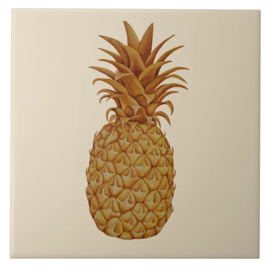 熱帯ハワイの金ゴールドのパイナップルセラミックタイル タイル (正面)