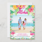 熱帯ハワイアンの暖かい願いクリスマスの写真 シーズンカード (正面)