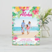 熱帯ハワイアンの暖かい願いクリスマスの写真 シーズンカード (スタンド正面)