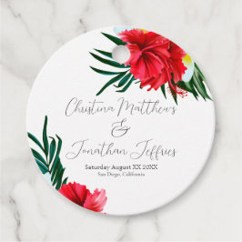 熱帯ハワイアンの花が白エレガント色 フェイバータグ