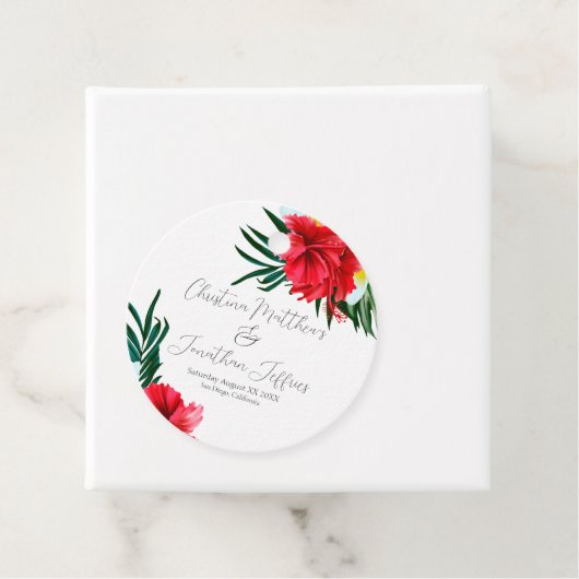 熱帯ハワイアンの花が白エレガント色 フェイバータグ (インサイチュ)