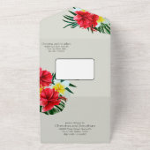 熱帯ハワイアンの花エレガント付け オールインワン招待状 (外側)
