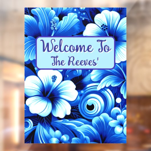 熱帯ハワイアンの花ハイビスカスパーソナライズされた ウィンドウサイン (シート2)