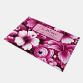 熱帯ハワイアンの花ハイビスカスパーソナライズされた ドアマット (アングル)