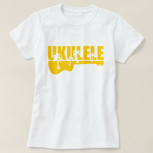 熱帯ハワイアンのUkeのウクレレのデザイン Tシャツ