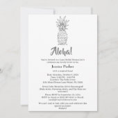 熱帯ハワイアンをテーマにしたルアウ（ハワイ式宴会）ブライダルシャワー 招待状 (正面)