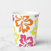 熱帯ハワイアンアイランドハイビスカスフラワーズフローラ 紙コップ (裏面)