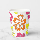熱帯ハワイアンアイランドハイビスカスフラワーズフローラ 紙コップ (正面)