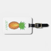 熱帯ハワイアンアイランドルアウ（ハワイ式宴会）パイナップルフルーツ ラゲッジタグ (正面横)