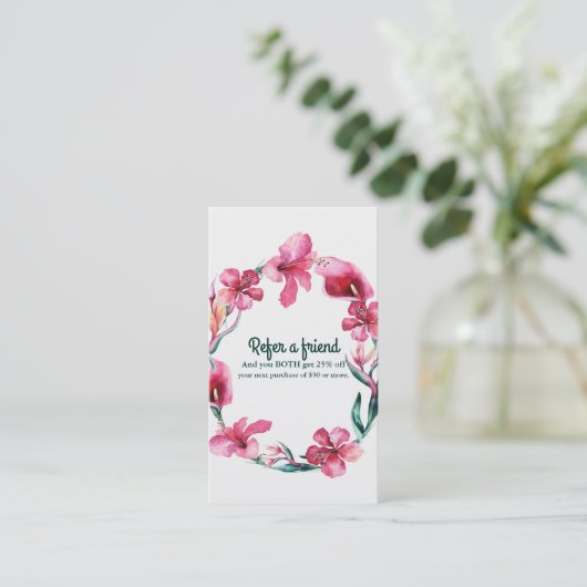 熱帯ハワイアンエレガントの花が友達を参照 紹介カード (スタンド正面)