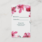 熱帯ハワイアンエレガントの花が友達を参照 紹介カード (裏面)