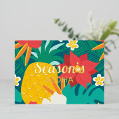 熱帯ハワイアンクリスマスシーズンズアロハ 箔シーズンカード (立ち正面)