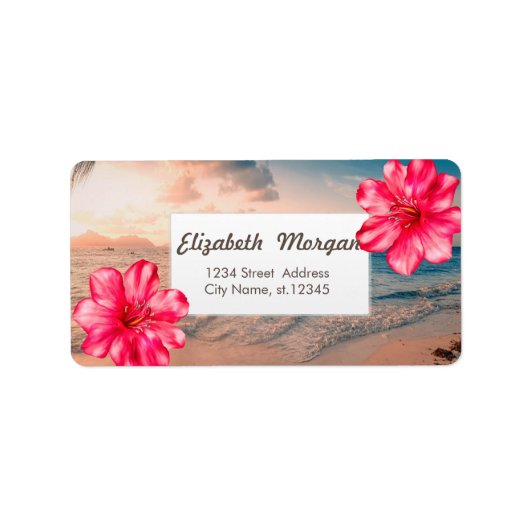 熱帯ハワイアンハイビスカスシー ラベル (正面)